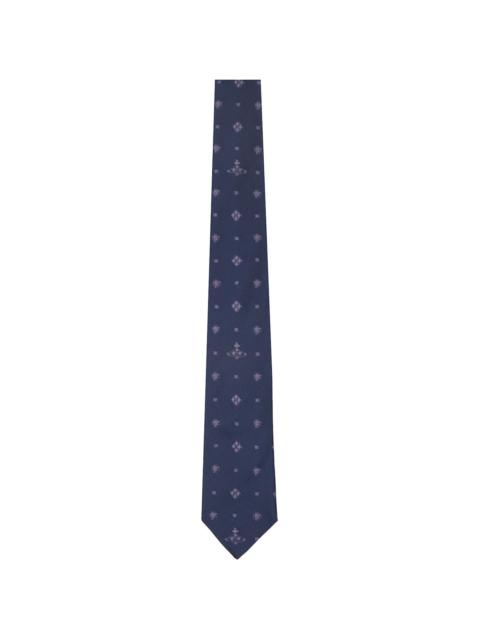Vivienne Westwood Navy 8.5cm Silk Tie