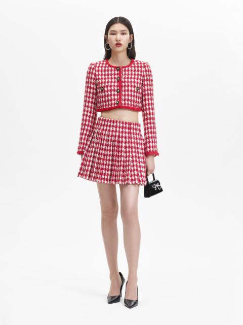 Red Check Boucle Cropped Jacket