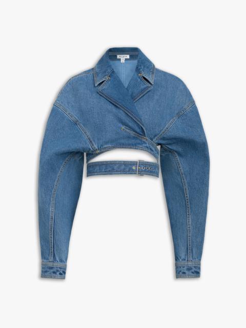 Alaïa DENIM CROSS-OVER JACKET