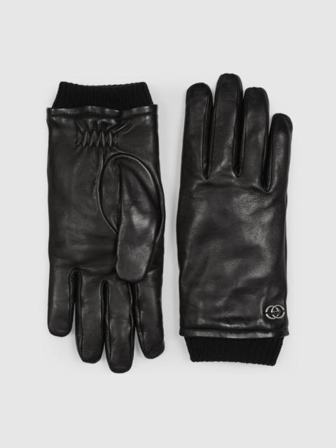 GUCCI Leather gloves with Interlocking G