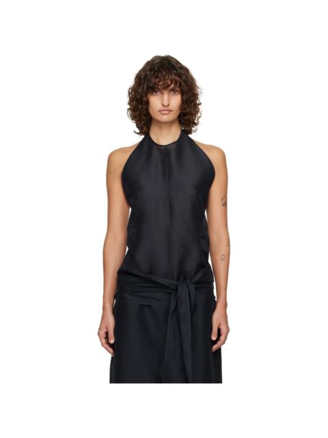 LE17SEPTEMBRE Navy Fluid Halterneck Top