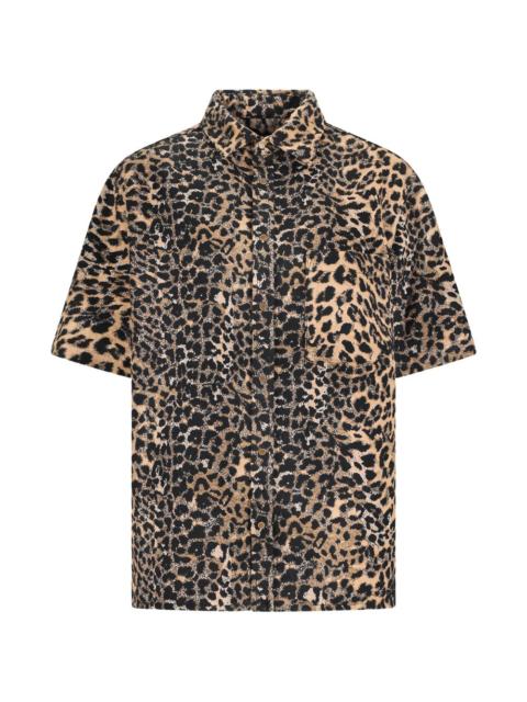 DARKPARK Vale - leopard denim short sleeved shirt