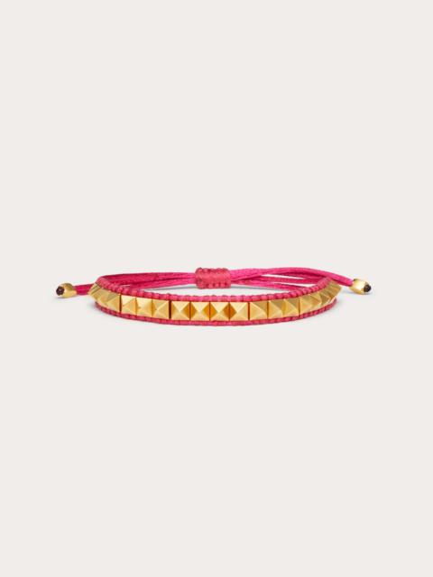 VALENTINO COLOR SIGNS BRACELET IN COTTON AND METAL