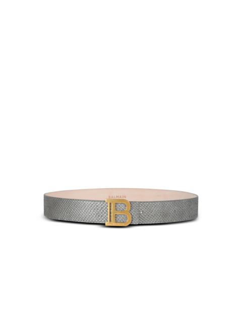 Balmain B-Belt in python-effect leather