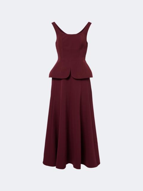ROLAND MOURET Peplum crêpe corset dress