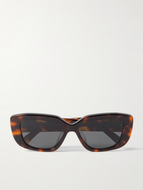 CELINE Triomphe rectangular-frame tortoiseshell acetate sunglasses Tortoiseshell