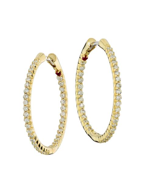 ROBERTO COIN Women's Tiny Treasures 18K Yellow Gold & 0.56 TCW Diamond Hoop Earrings - Yellow Gold