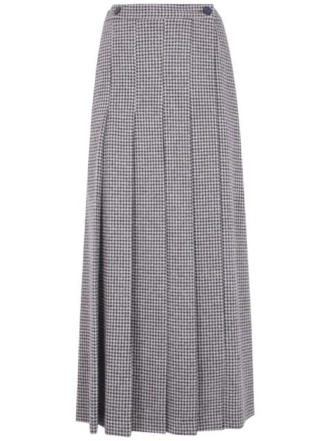 Harris Wharf London Long Plated Skirt Patterned Moleskin