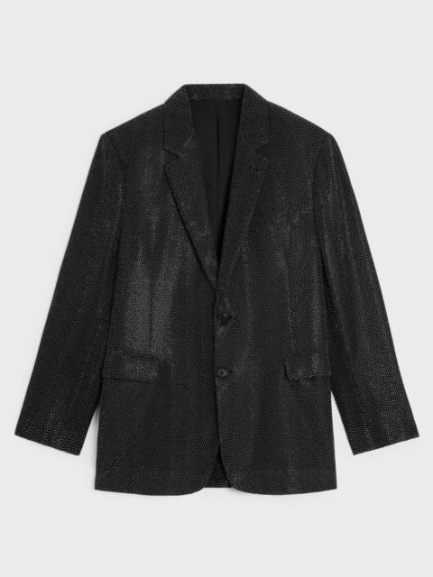 CELINE boxy jacket with studs in wool gabardine
