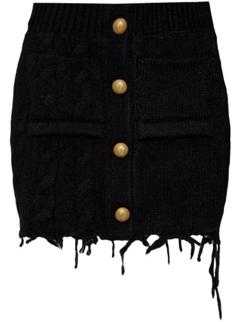 VETEMENTS raw-cut wool mini skirt