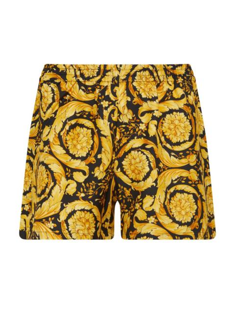 Baroque silk pajama shorts