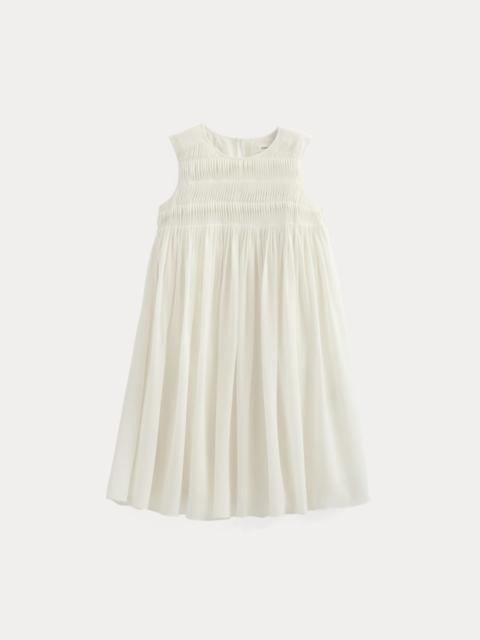 EVERLANE TWISTED PLEATED MINI DRESS IN SILK GEORGETTE