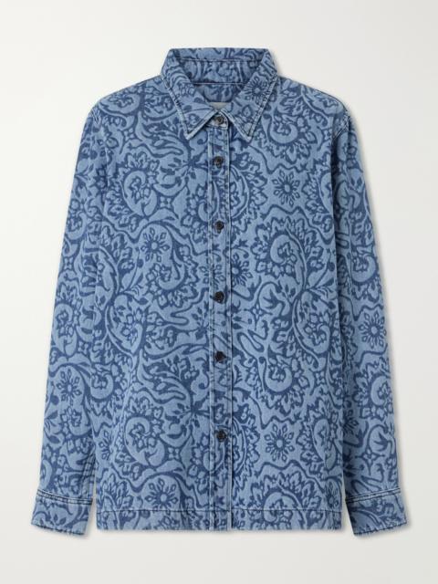 Dries Van Noten Cheers Printed Denim Shirt