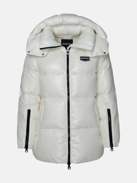 DUVETICA White nylon laurel down jacket