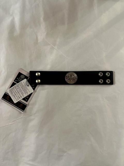 mastermind JAPAN mastermind Japan SS12 Black Identity Pebble Grain Cowhide Silver Buckle Skull Bracelet