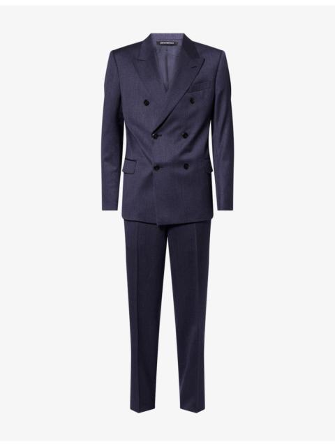 EMPORIO ARMANI Double-Breasted Tapered-Leg Wool Suit