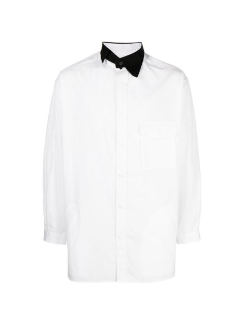 Yohji Yamamoto asymmetric-collar cotton shirt