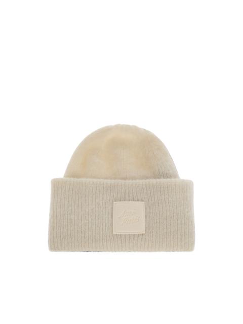 AMI Paris logo-patch beanie hat
