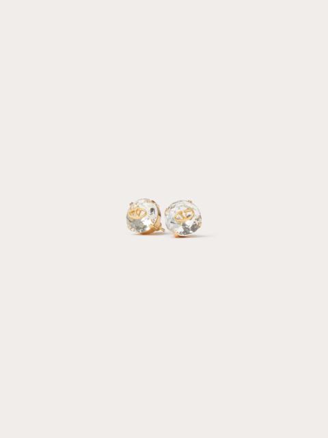 Valentino THE BOLD EDITION VLOGO METAL AND CRYSTAL EARRINGS