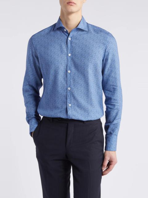 Patterned Cotton Dress Shirt