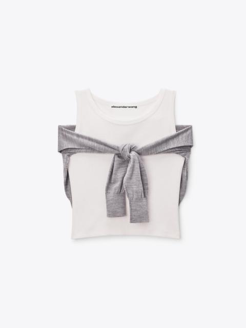 Alexander Wang layered tank with tie-front sweater detail