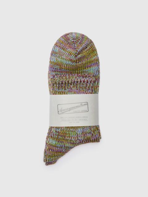 ANONYMOUSISM Melange Quarter Length Sock in Cosmic Trip