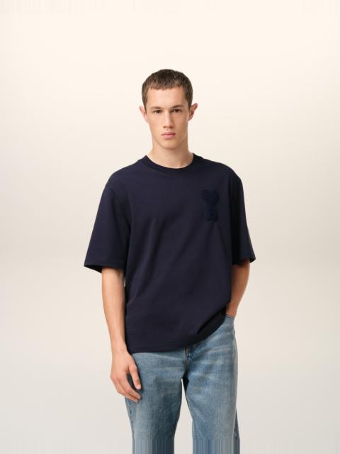 AMI Paris NAVY COTTON AMI DE COEUR PATCH T-SHIRT