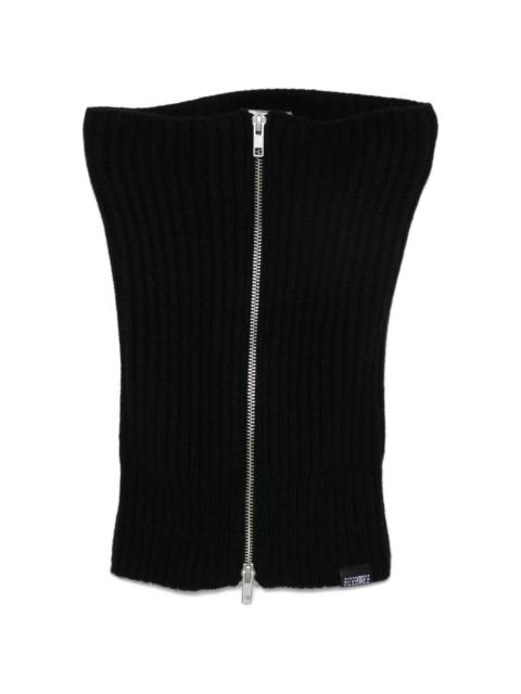 MM6 Maison Margiela Mm6 Maison Margiela Ribbed-knit Zip-up Scarf