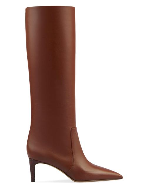 PARIS TEXAS Women's 60MM Knee-High Leather Stiletto Boots - Cioccolato