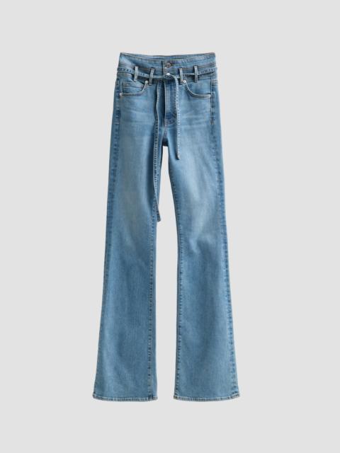 VERONICA BEARD Women's Beverly Stretch-Cotton Tie-Waist Flare Jeans - Supernova