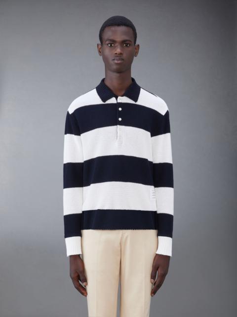 Thom Browne striped knitted polo shirt