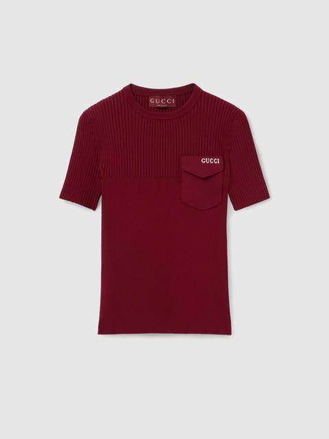 GUCCI Rib fabric top with intarsia