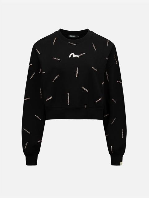 EVISU Allover Logo Glitter Print Sweatshirt