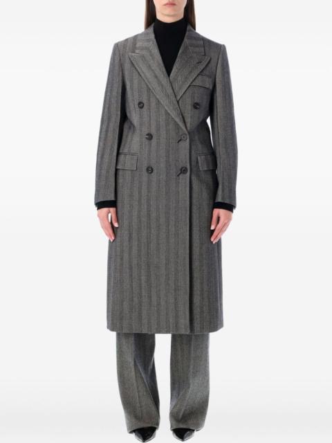 FERRAGAMO double-breasted striped coat