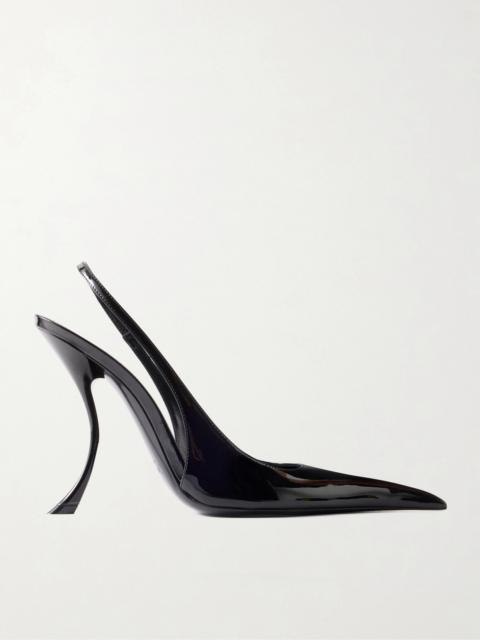 SAINT LAURENT Apolline Patent-leather Slingback Pumps
