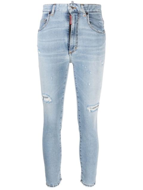 DSQUARED2 logo-tag distressed skinny jeans