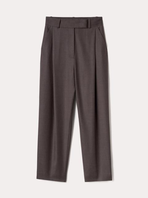 Totême Deep pleat wool trousers mole