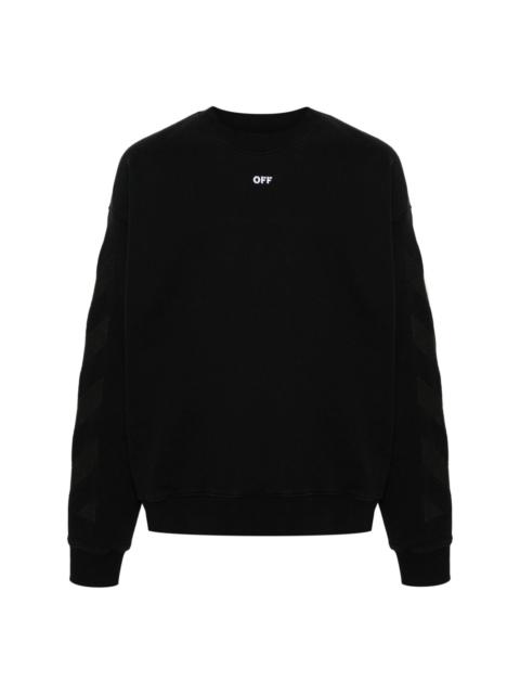 Diag-stripe cotton sweatshirt