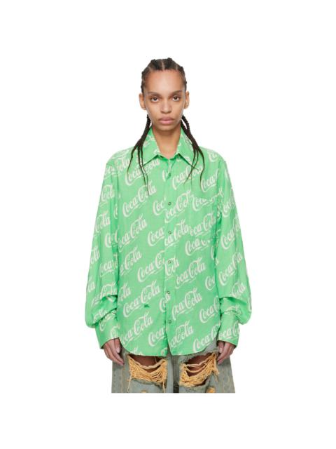 ERL Green Printed Shirt