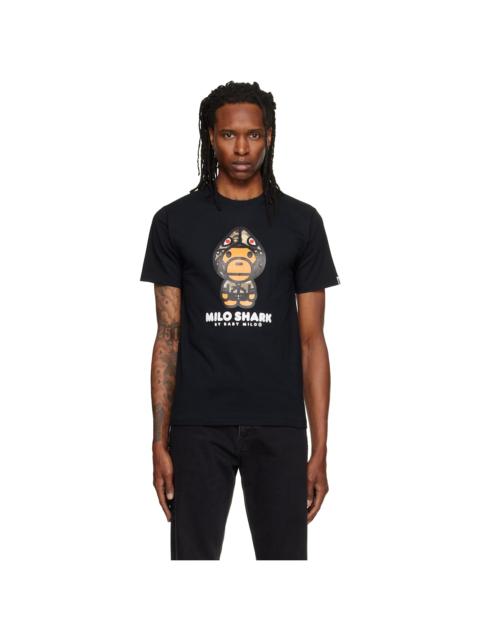 A BATHING APE® Black Color Camo 'Milo Shark' FZH T-shirt