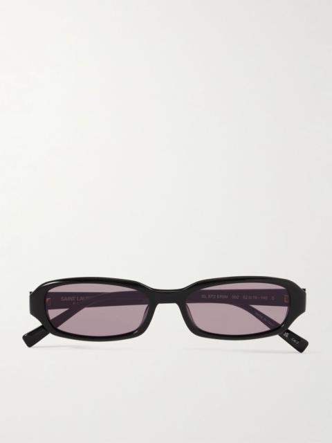 SAINT LAURENT Erin oval-frame acetate sunglasses Black