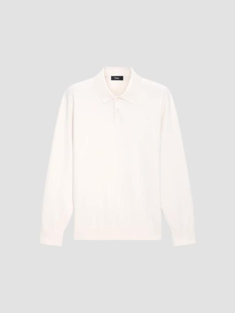 Theory Men's Goris Lightweight Knit Polo Sweater - Oat Milk