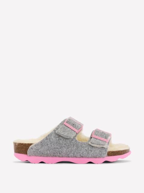 BODEN Double Strap Buckle Slipper-Grey