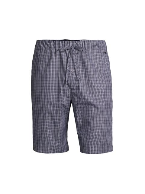 HANRO Woven Cotton Shorts - Grey Check