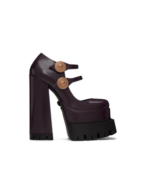 VERSACE Burgundy Medusa Aevitas Heels
