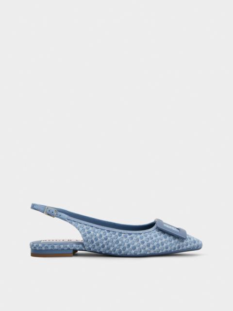 Roger Vivier Gommettine Slingback Ballerinas in jacquard denim