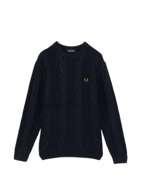 Fred Perry cable knit crew neck sweater