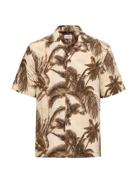 Moncler Men's Shirt in Cotton & Linen Blend - Beige Green