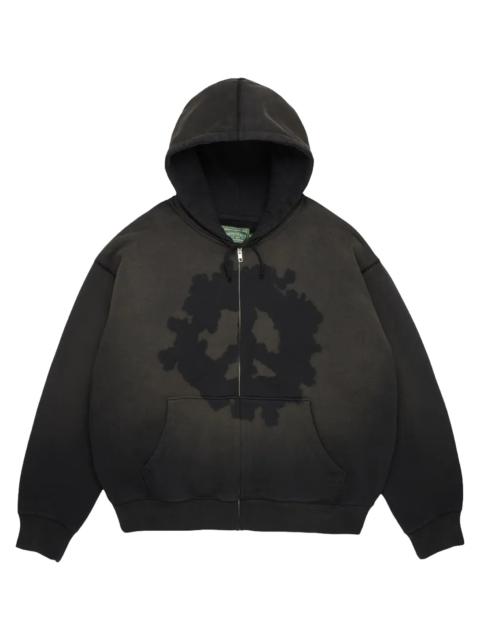 DENIM TEARS Peace Wreath Knockout Zip Hoodie "Black" DT865