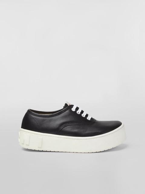 Marni BLACK SMOOTH CALFSKIN SNEAKER WITH MAXI LOGO IN RELIEF
